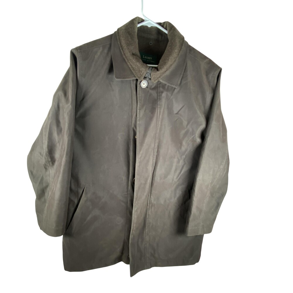Lauren Ralph Lauren Coat Mens 40S Brown Quilted Removable Liner Insulated Warm